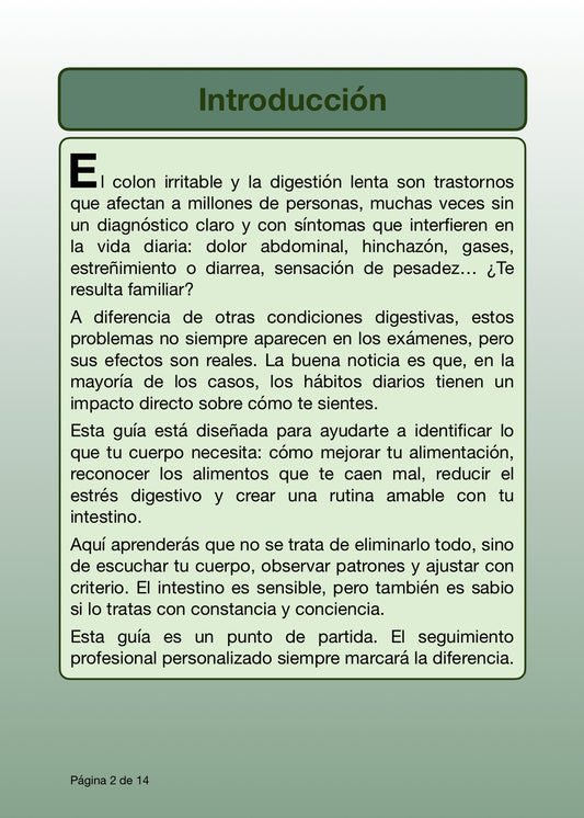 Color irritable y digestión lenta